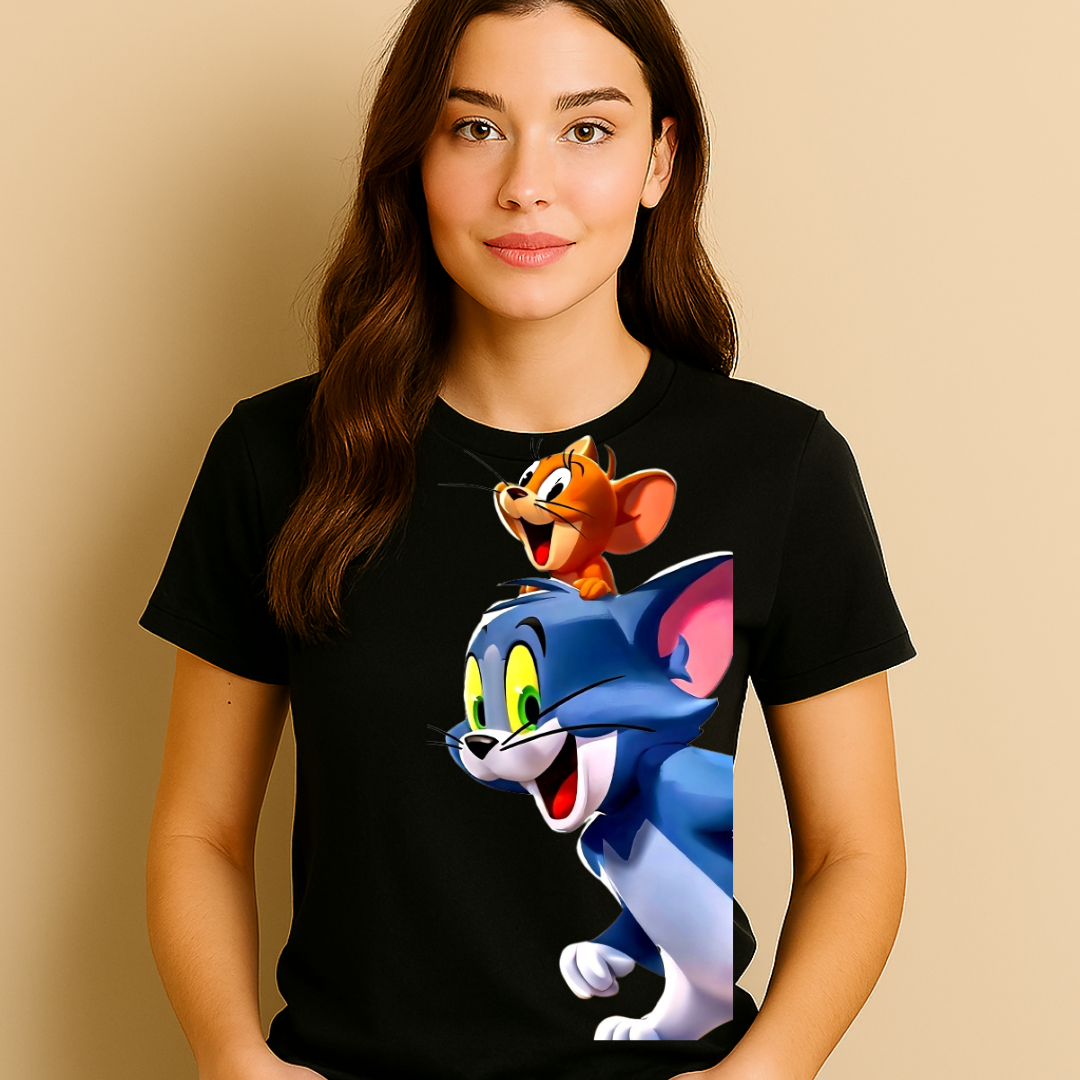 Oversized Tom & Jerry Printed T-Shirt
