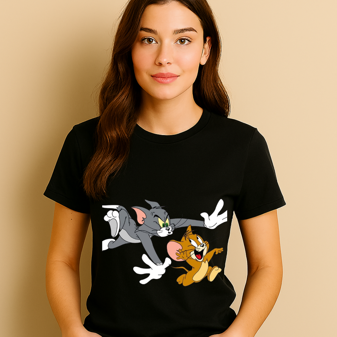 Tom and Jerry Chasing Printed T-Shirt