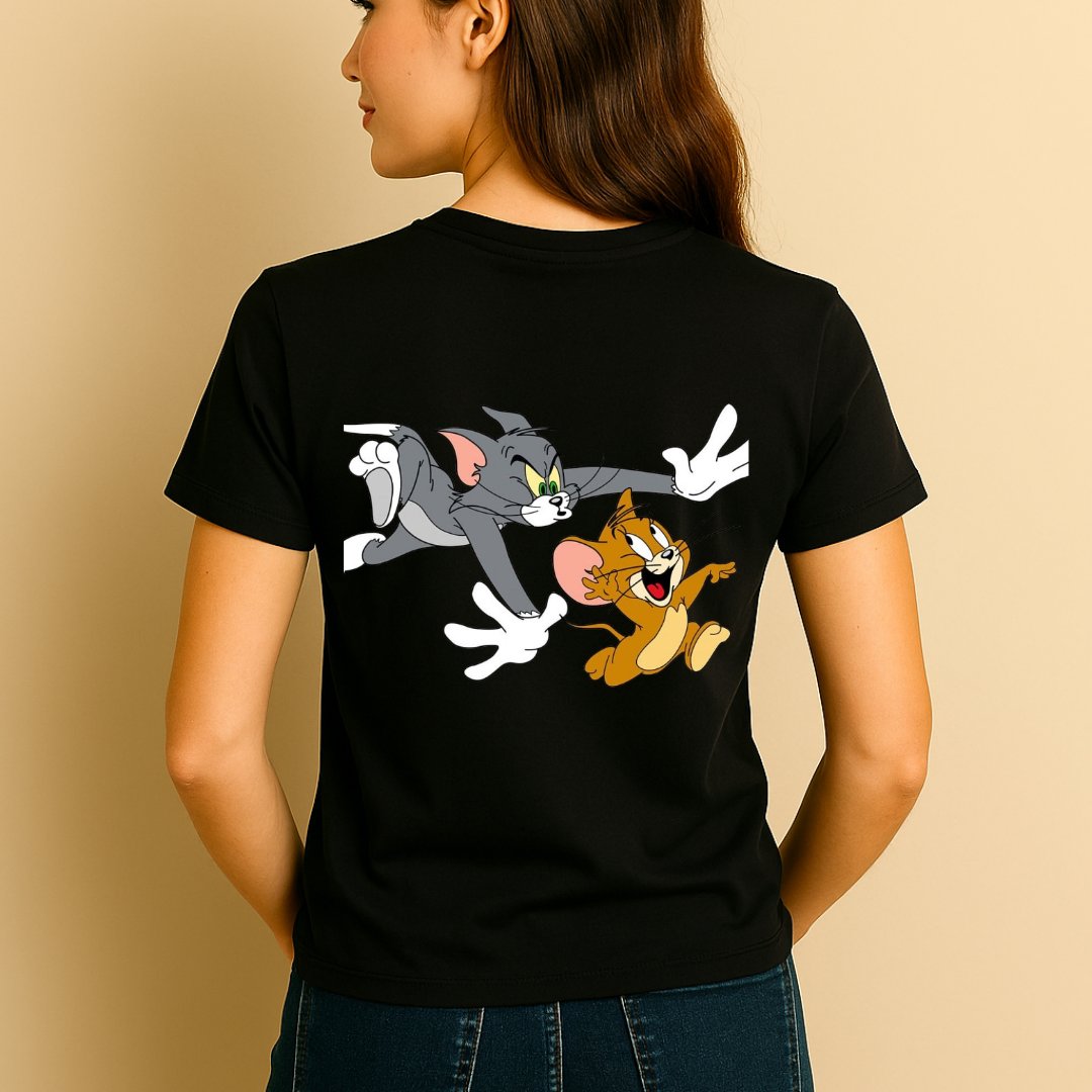 Tom and Jerry Chasing Printed T-Shirt