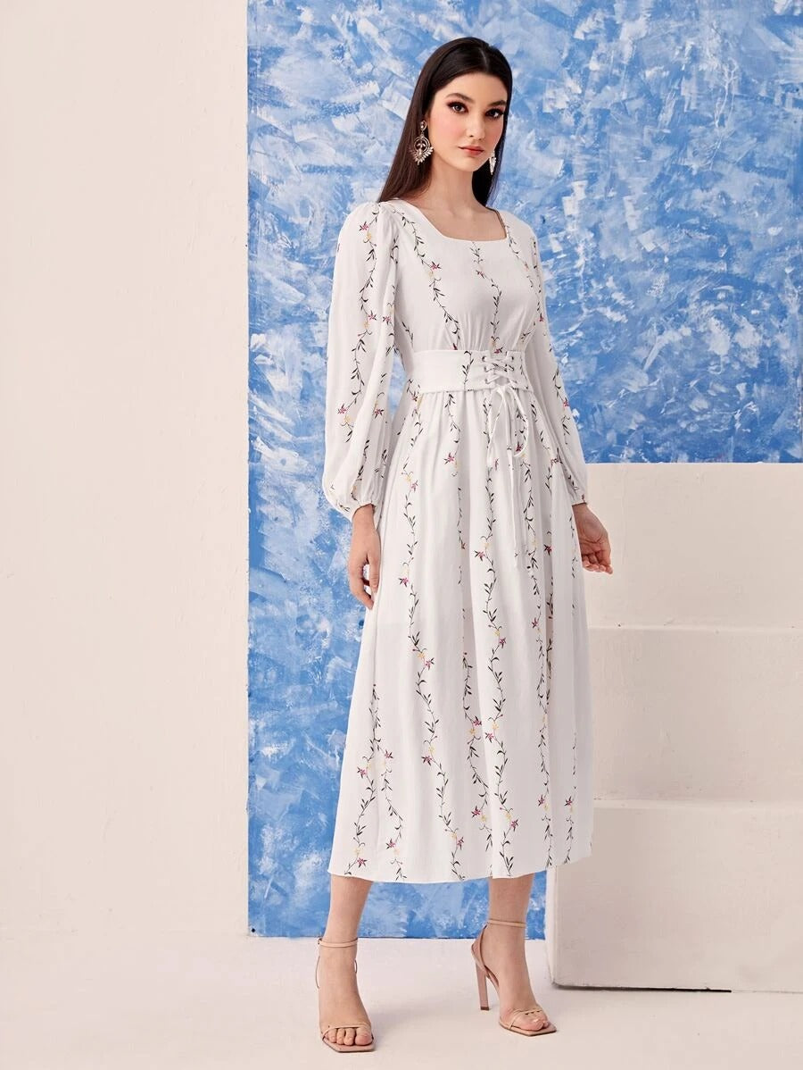 WesternStitch white printed tranding maxi dress WesternStitch