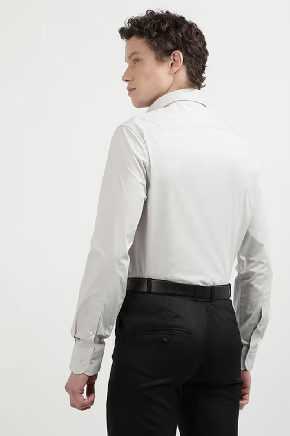 Tommy Hilfiger Grey Cotton Regular Fit Structured Shirt