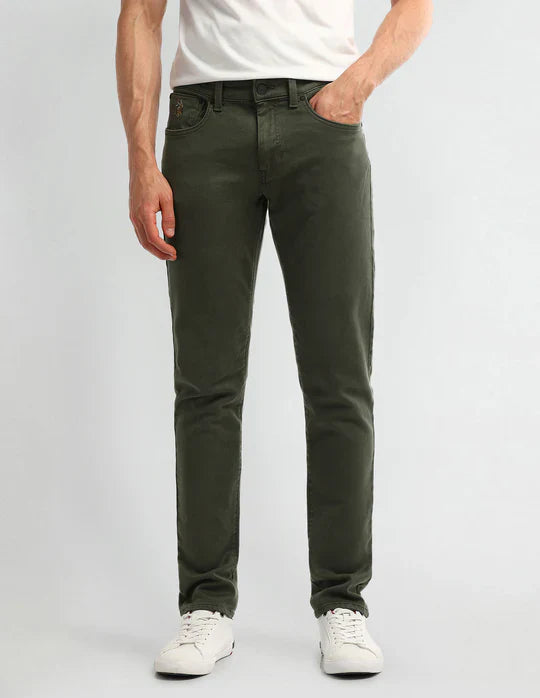 Slim Tapered Fit Green Jeans