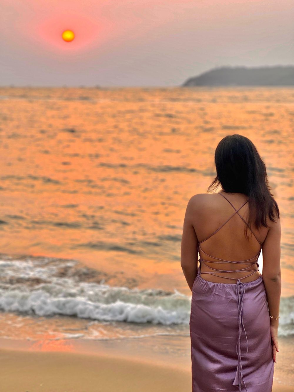 Sunset Gleam Satin Dress