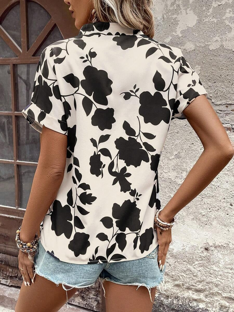 WesternStitch Half Sleeve Floral Print Top WesternStitch