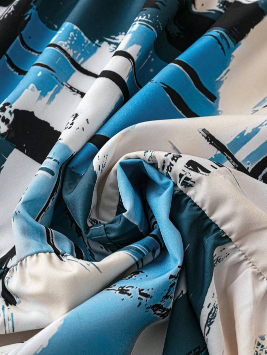 WesternStitch Women's Elegant Plaid & Print V-Neck Short Sleeve Summer Dress WesternStitch