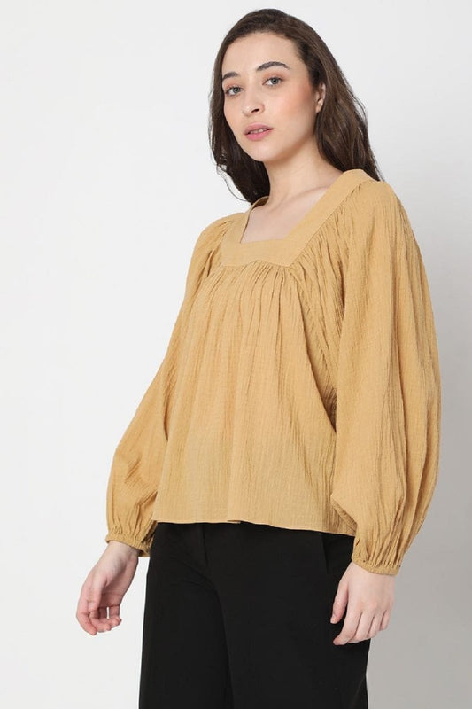 VERO MODA Women's Cotton Regular Fit Top