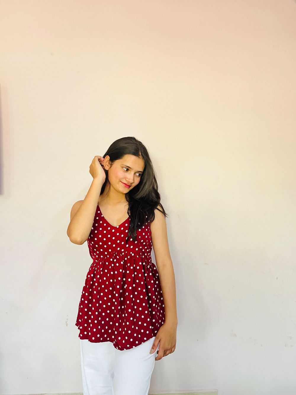 Cherry Dots Peplum Top