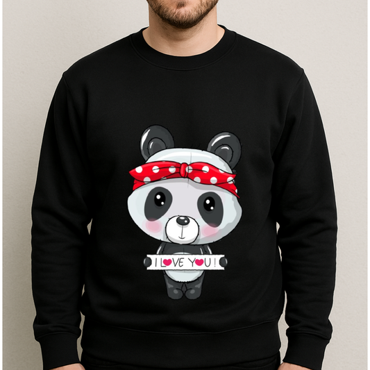 Panda I LOVE YOU Sweatshirt Black