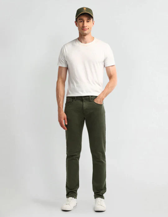 Slim Tapered Fit Green Jeans