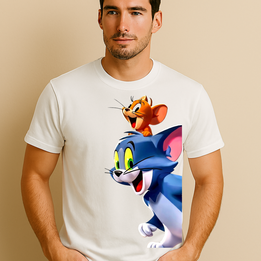 Oversized Tom & Jerry Printed T-Shirt