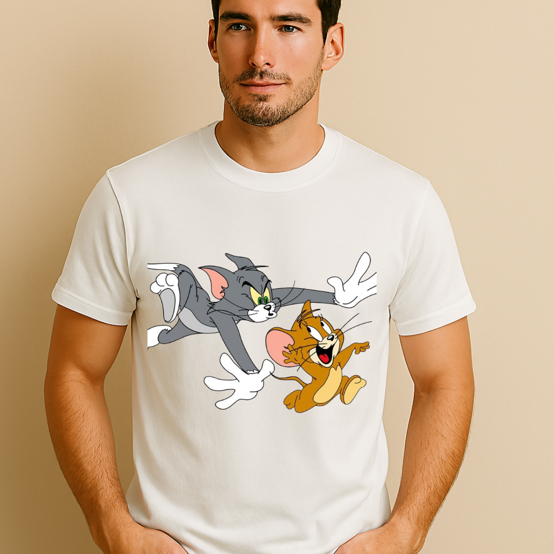 Tom and Jerry Chasing Printed T-Shirt