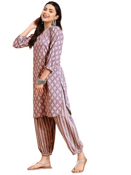 LookMark Women's Cotton Blend Printed Kurta Set