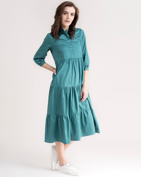 Solid A-line Dress