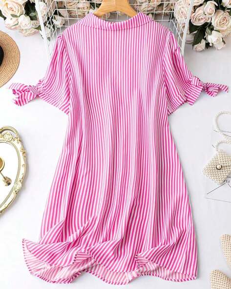 Women Striped Shirt Dress