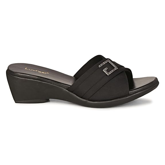 LUVFEET Women's Slip-On Wedges Heels Sandals
