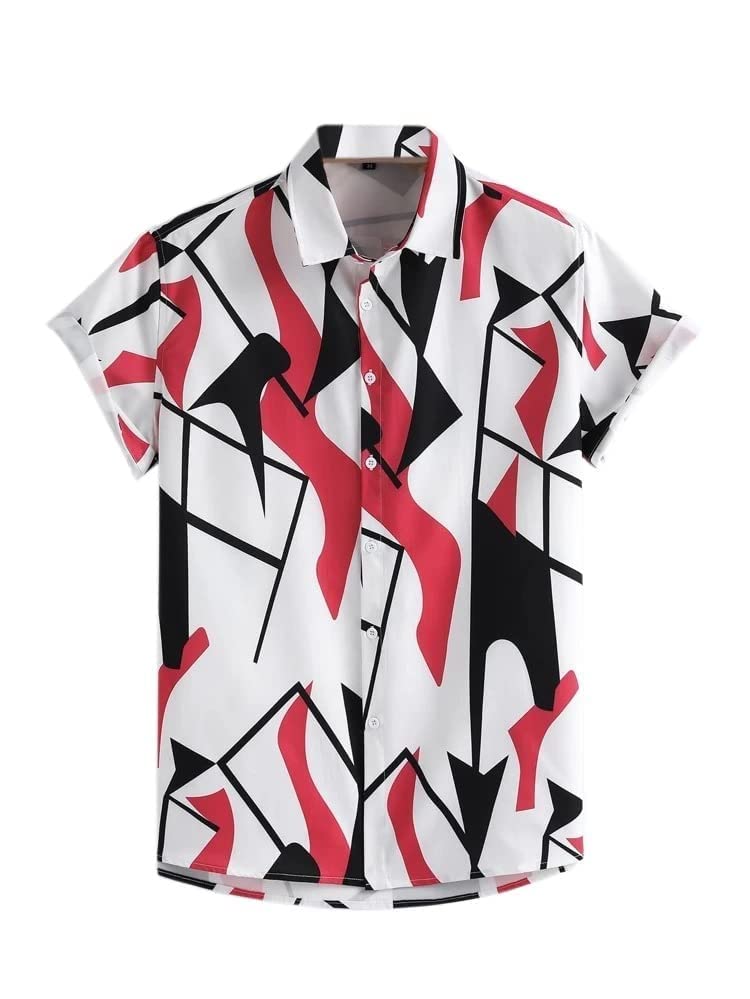 LookMark Men's Cotton Blend Printed Slim Fit Shirt