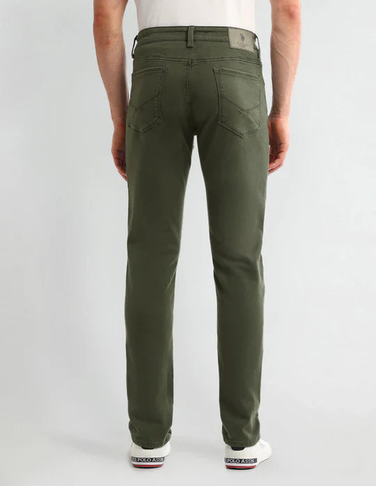 Slim Tapered Fit Green Jeans