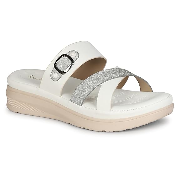 LUVFEET Women's Fashion Platform Slip-On Sandal – Comfortable, Lightweight, Slip-Resistant, Breathable – Ideal for Casual and Office Wear