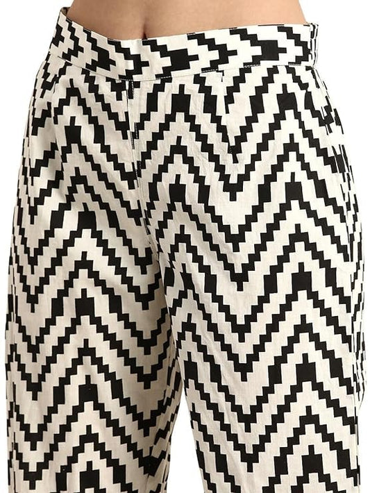 LookMark Women's Printed Cotton Blend Straight Kurta Pant Set - Elegant Ethnic Wear Ensemble for Modern Women, Perfect for Any Occasion