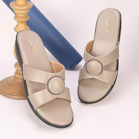 LUVFEET Fancy doctor slippers | Soft Sandal for women | Comfortable Footwear for women| Lightweight & Stylish, Diabetic & Orthopedic