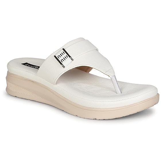 LUVFEET Women's Comfortable Memory Foam Thong Doctor Slippers/Fashionable Casual & Stylish| Lightweight & Breathable|Outdoor Synthetic Casual Chappals Sandals