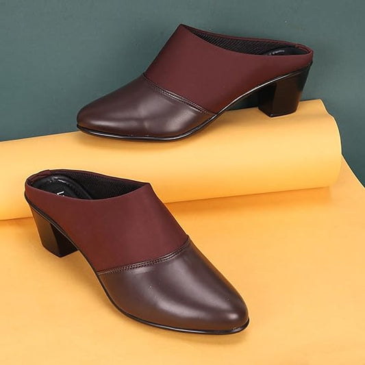 LUVFEET Women's Casual Slip-on Mules Shoes|Sandals for Office Wear| Comfortable Footwear for Women|Heels for Women Stylish Trendy|Soft Footwear for Womens