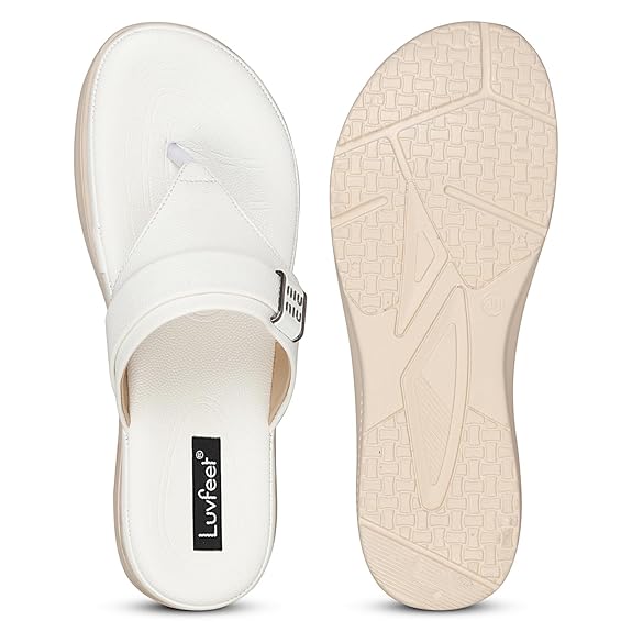 LUVFEET Women's Comfortable Memory Foam Thong Doctor Slippers/Fashionable Casual & Stylish| Lightweight & Breathable|Outdoor Synthetic Casual Chappals Sandals