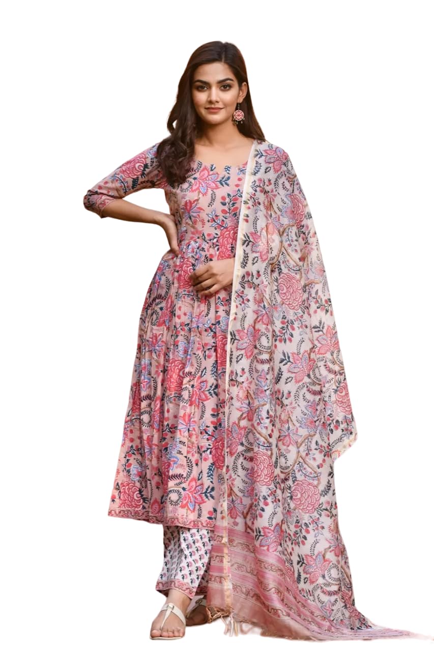 LookMark Women's Cotton Blend Kurta Set