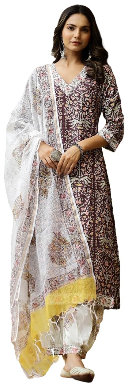 LookMark Women Kurta Set: Fashionably Traditional, Comfortably Chic: Embrace Ethnic Fashion with Our Cotton Blend Ethnic Sets!