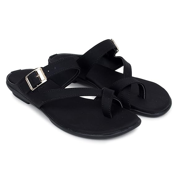 LUVFEET Women's Slip-On Casual Flat Sandals/Doctor Footwear/Stylish Footwear For Women/With Adjustable Straps Daily Use