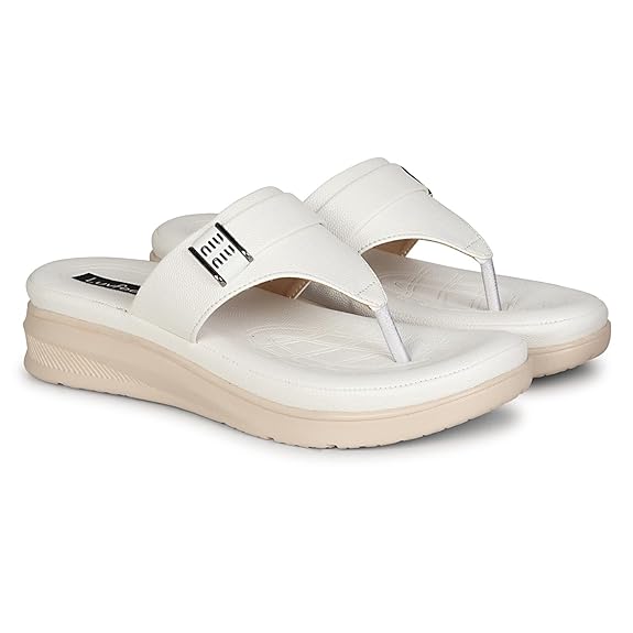LUVFEET Women's Comfortable Memory Foam Thong Doctor Slippers/Fashionable Casual & Stylish| Lightweight & Breathable|Outdoor Synthetic Casual Chappals Sandals