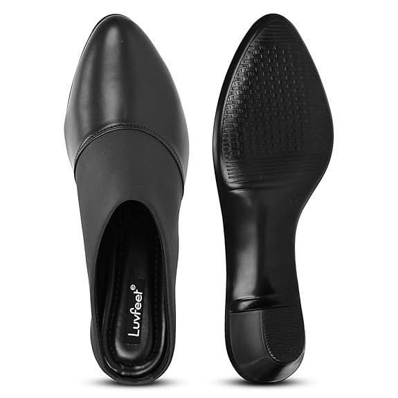 LUVFEET Women's Casual Slip-on Mules Shoes|Sandals for Office Wear| Comfortable Footwear for Women|Heels for Women Stylish Trendy|Soft Footwear for Womens