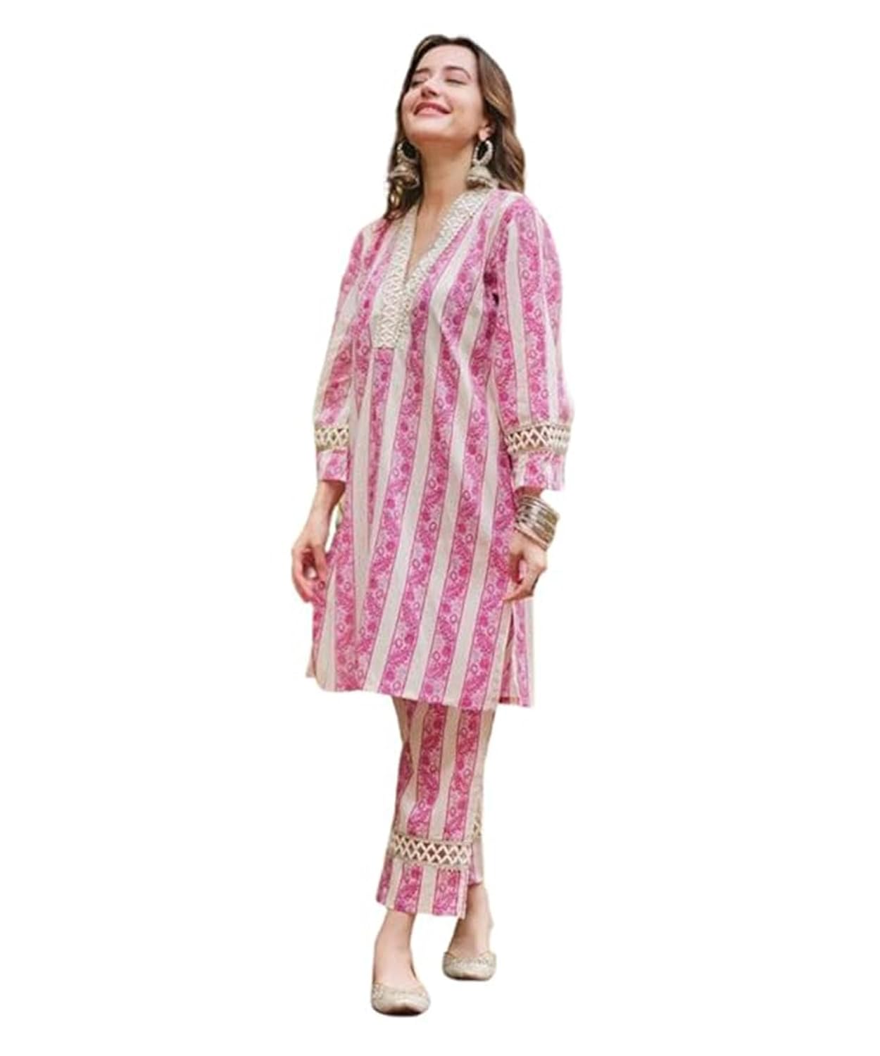 LookMark Women Cotton Blend Kurta With Pant-Suitable for Every Indian Occasion