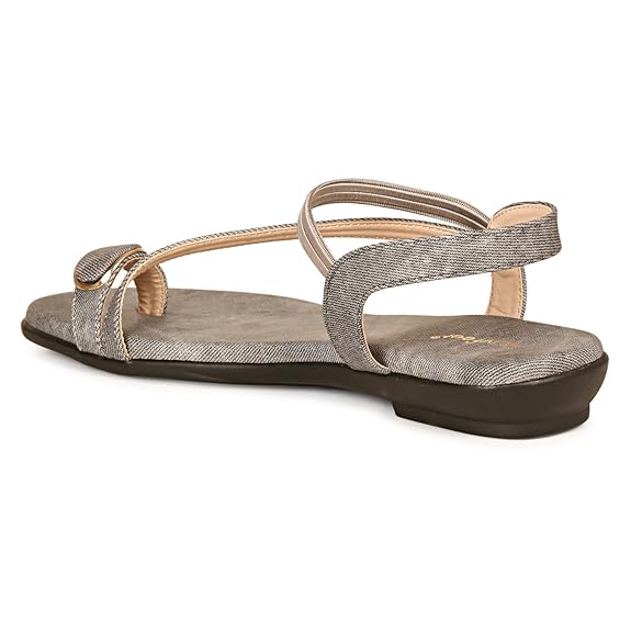 LUVFEET Flats Sandal Comfort Wear for Women's & Girl's I Ladies Stylish Comfortable Flat Sandals Back Strap for Casual & Office Wear