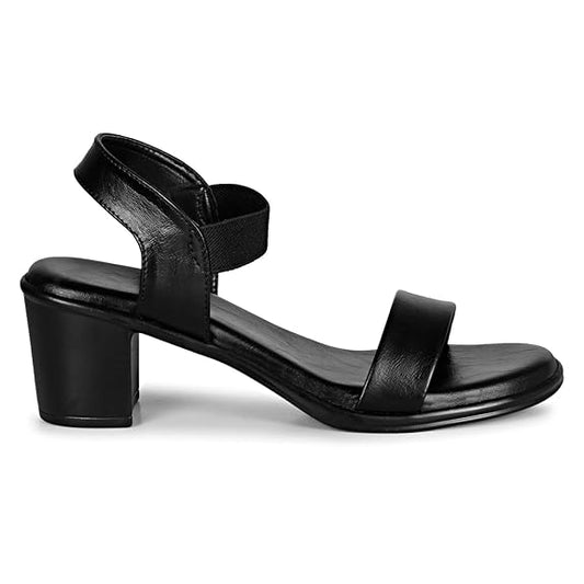 LUVFEET Women's Sequins Block Heels Fashion Sandals For Women & Girls