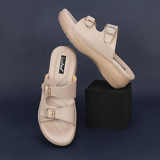 LUVFEET Women's Doctor Sandals,Stylish Wedges Sandals For Women,Sandals for women stylish,daily use Comfortable & Lightweight Sandal For Women