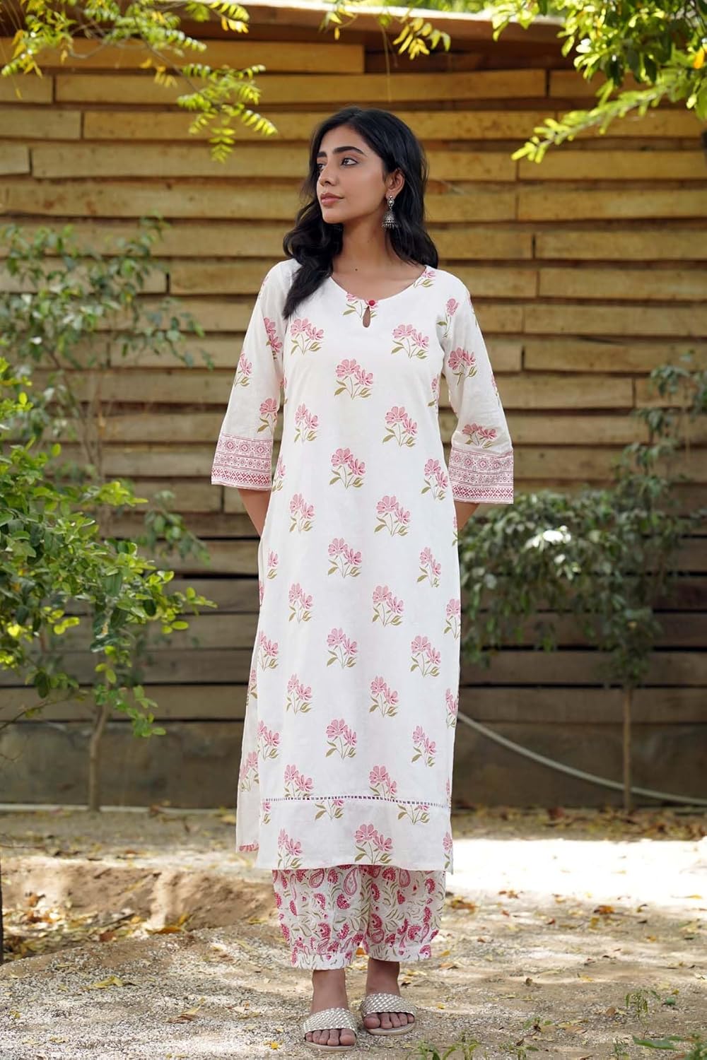 LookMark Women's Printed Cotton Blend Straight Kurta and Pant Set | Kurta Set for Women | Women Kurta | Women Kurta Sets Kurtis | Women Kurta Pant Set