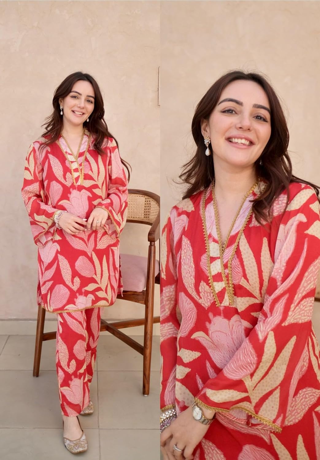 LookMark Women's Cotton Blend Floral Kurta & Pant - Suitable For Every Indian Occasion