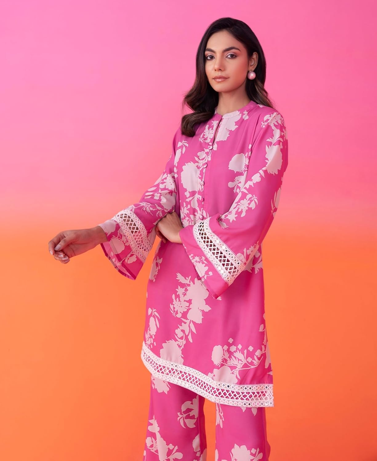LookMark Women's Cotton Blend Printed Kurta with Pant & Dupatta| Kurta with Pants and Dupatta Set