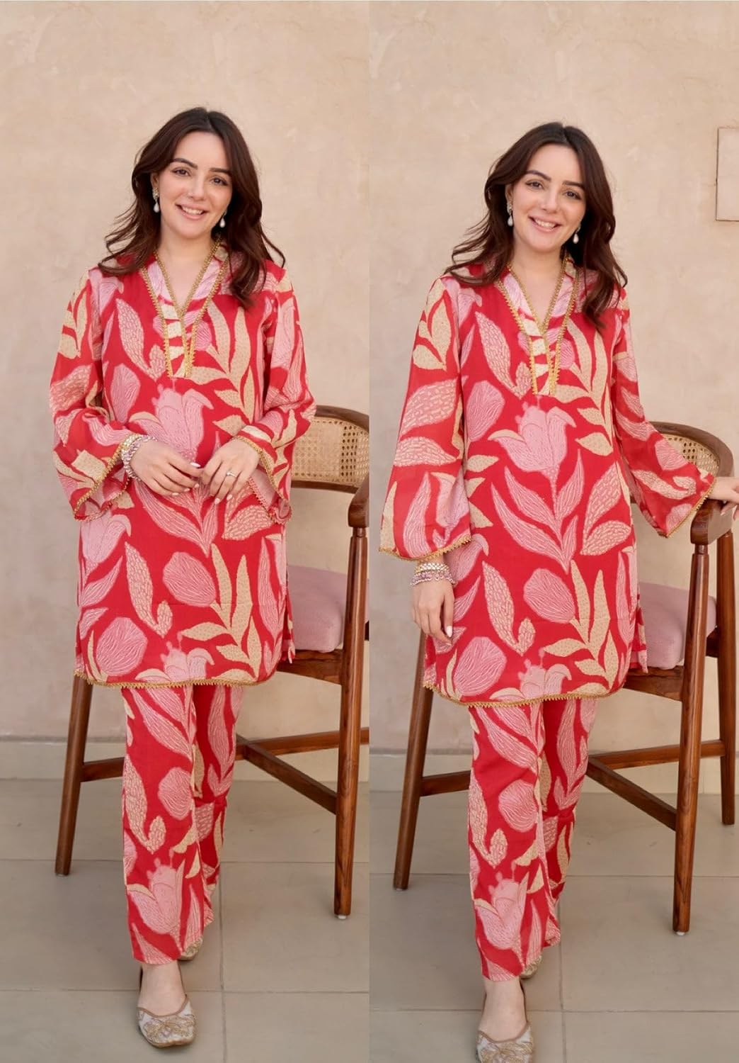 LookMark Women's Cotton Blend Floral Kurta & Pant - Suitable For Every Indian Occasion