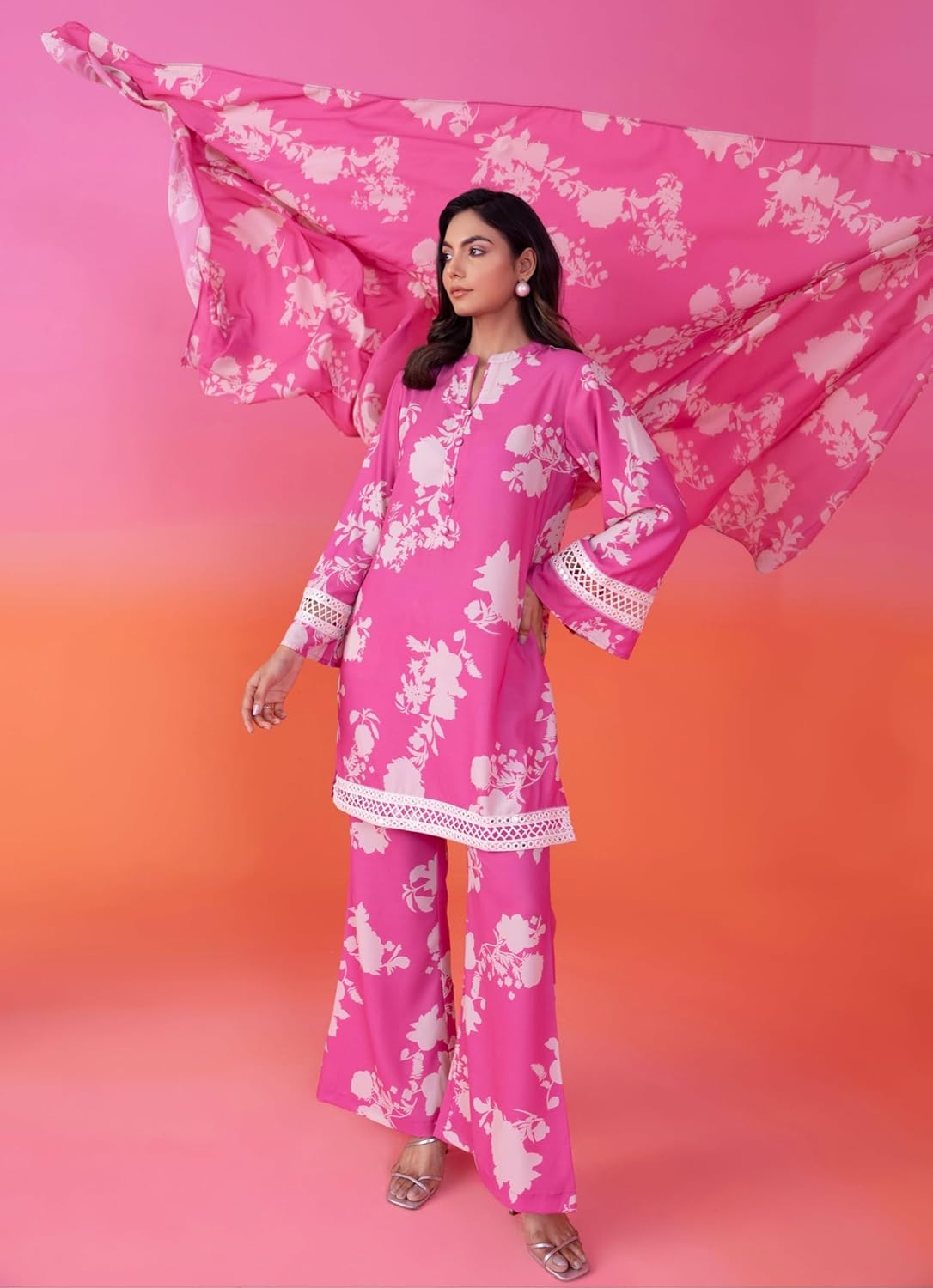 LookMark Women's Cotton Blend Printed Kurta with Pant & Dupatta| Kurta with Pants and Dupatta Set