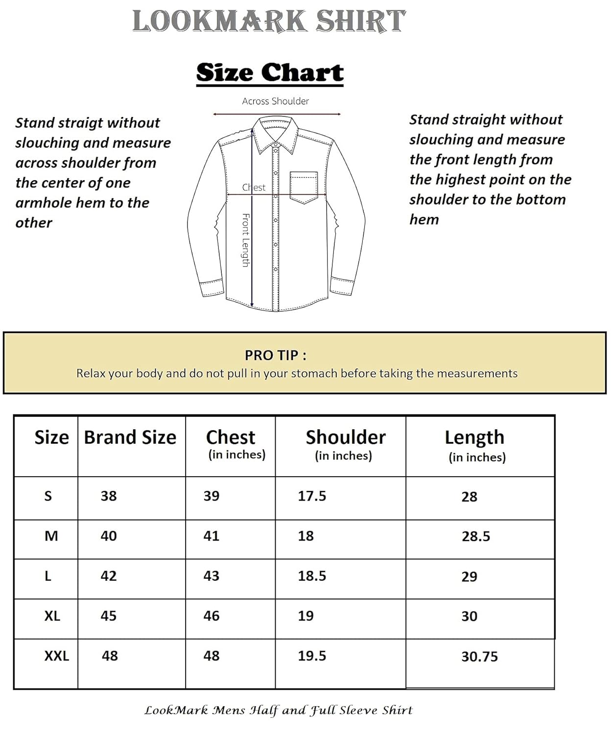 LookMark Men's Cotton Regular Fit Shirt