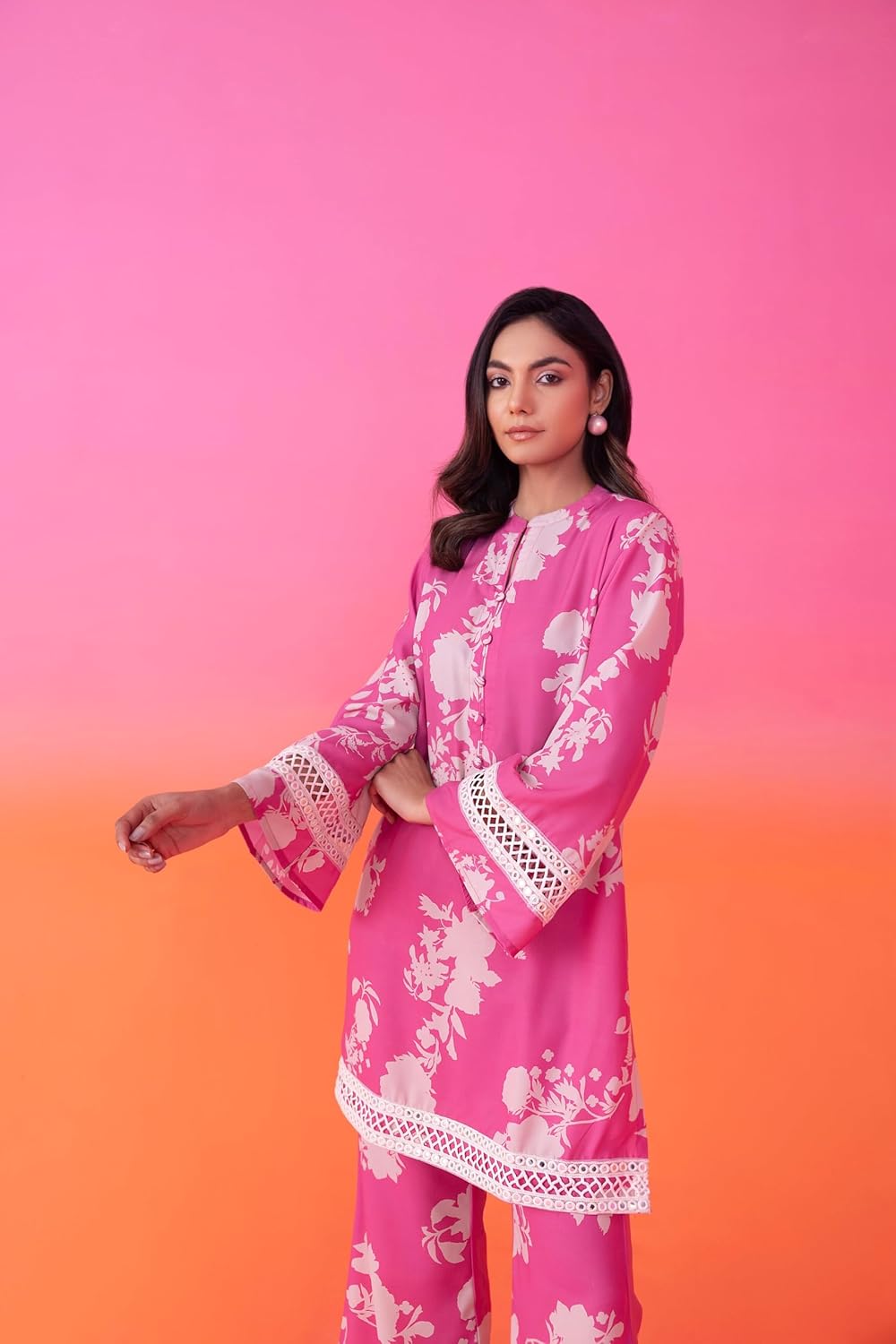LookMark Women's Cotton Blend Floral Printed Kurta With Palazzo & Dupatta Suitable for Every Indian Occasion