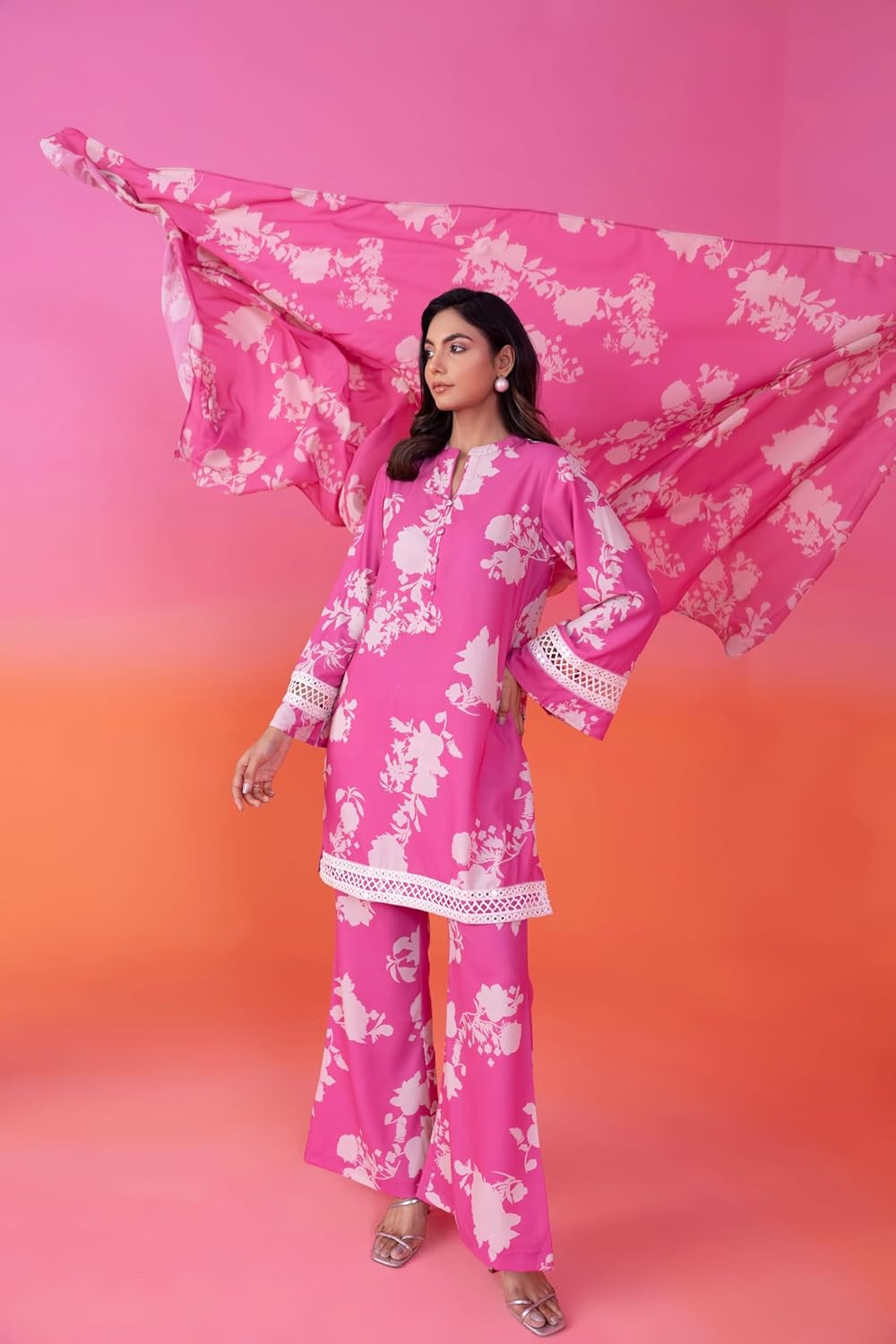 LookMark Women's Cotton Blend Floral Printed Kurta With Palazzo & Dupatta Suitable for Every Indian Occasion