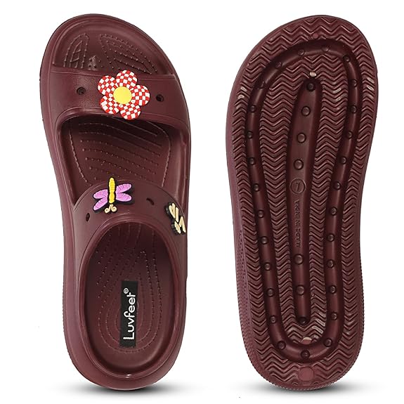 LUVFEET Double Strap Clog Sandals for Women | Cushioned Footwear |Comfortable & Lightweight | Waterproof Sandals for Women & Everyday Use