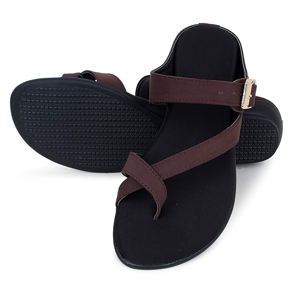 LUVFEET Women's Slip-On Casual Flat Sandals/Doctor Footwear/Stylish Footwear For Women/With Adjustable Straps Daily Use