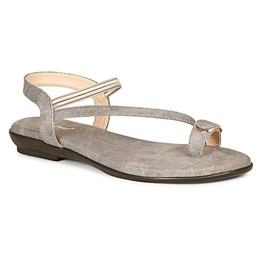 LUVFEET Flats Sandal Comfort Wear for Women's & Girl's I Ladies Stylish Comfortable Flat Sandals Back Strap for Casual & Office Wear