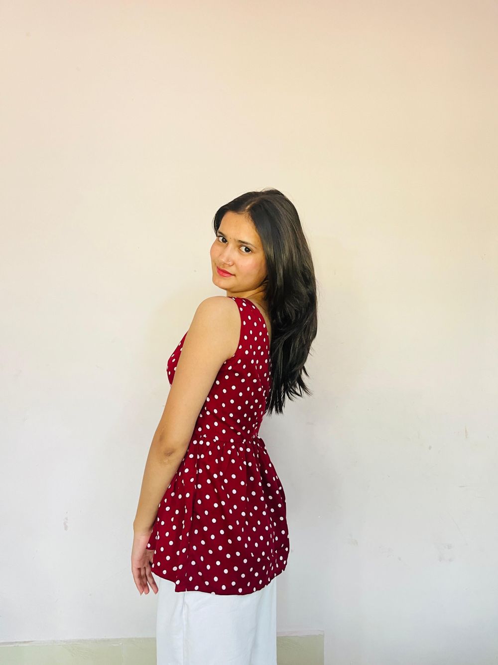 Cherry Dots Peplum Top