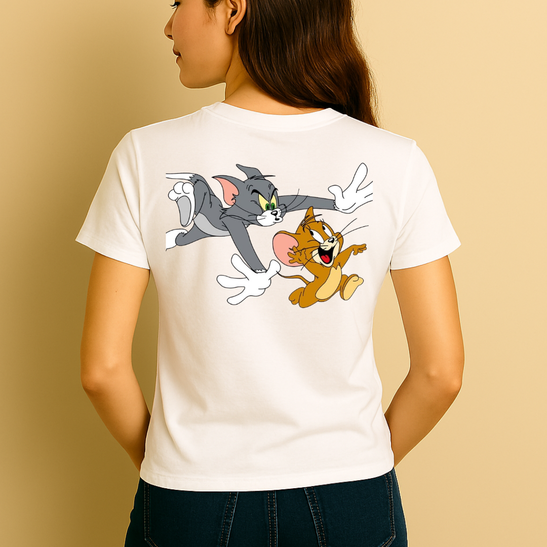 Tom and Jerry Chasing Printed T-Shirt
