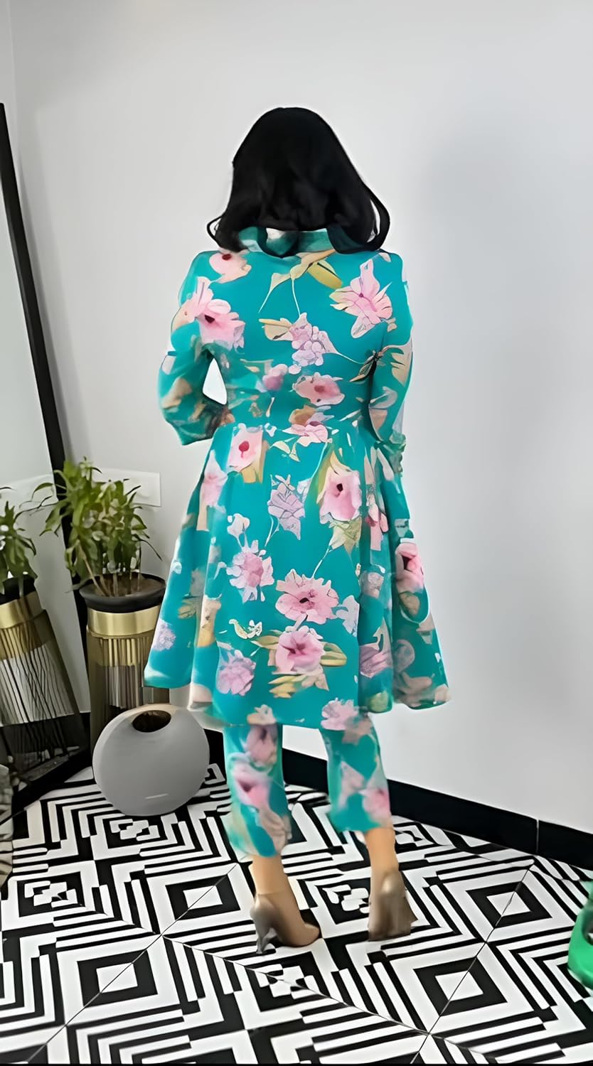 LookMark Women's Cotton Blend Trendy Regular Fit Solid Printed Kurti with Stright Bottom |Kurti Set for Women